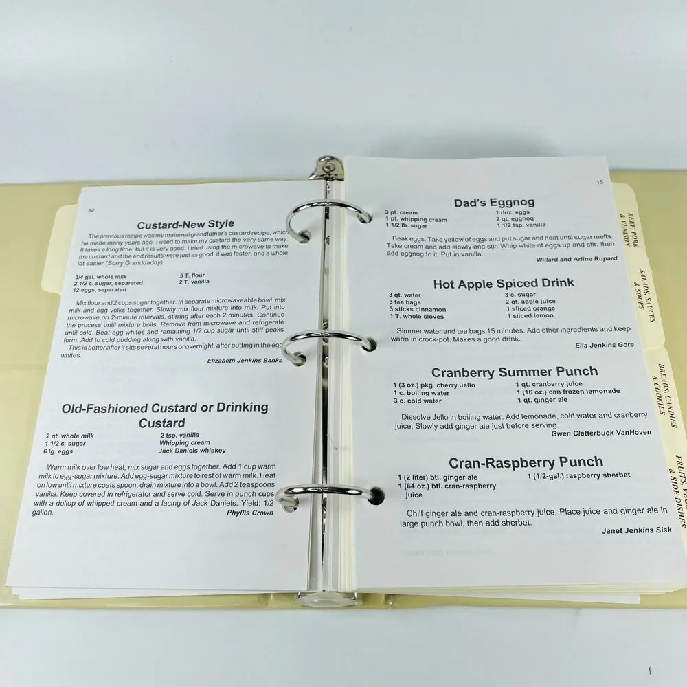 Old Family Favorites 3-Ring Binder Cookbook Spicer Gore Corbin Beahm Jenkins